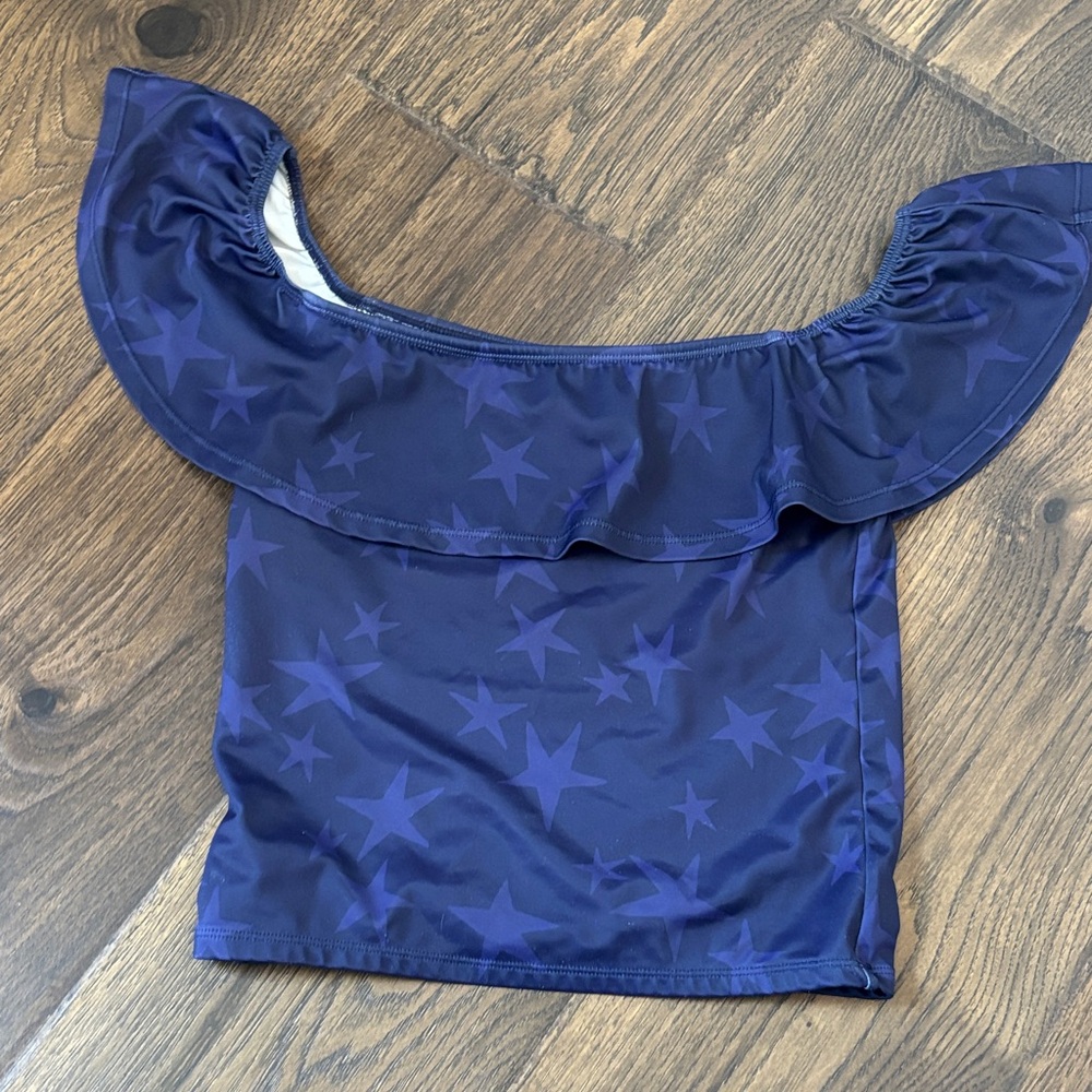 Kortni Jeane Navy Star Swim Top